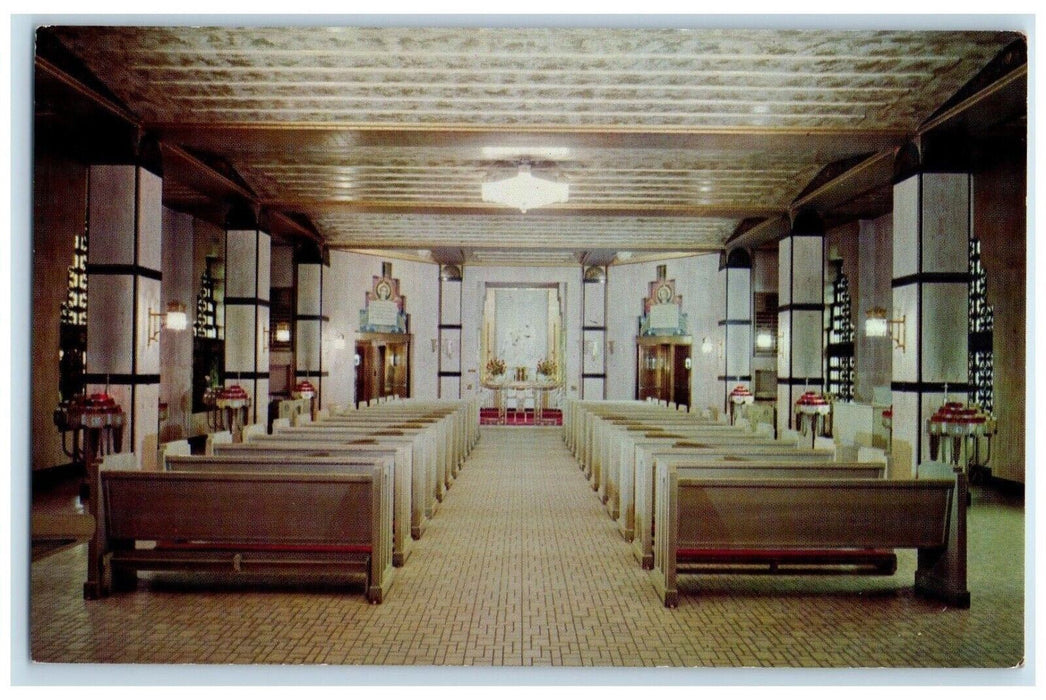 c1960 Shrine Little Flower Interior Chapel Church Royal Oak Michigan MI Postcard