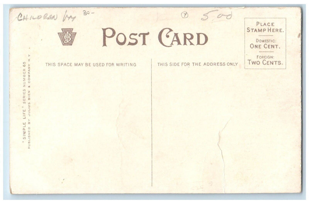 c1910's Children Opera House No Wedding Bells For Me Unposted Antique Postcard