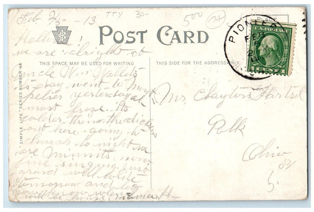 c1910's Children Stitching Pants Isn't It Nice To Be Married Antique Postcard