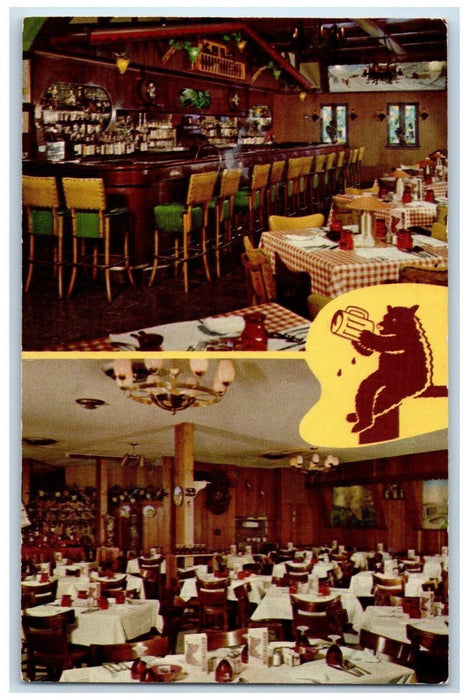 c1960 Johnnie Helds Brown Bear Restaurant North Clark Chicago Illinois Postcard