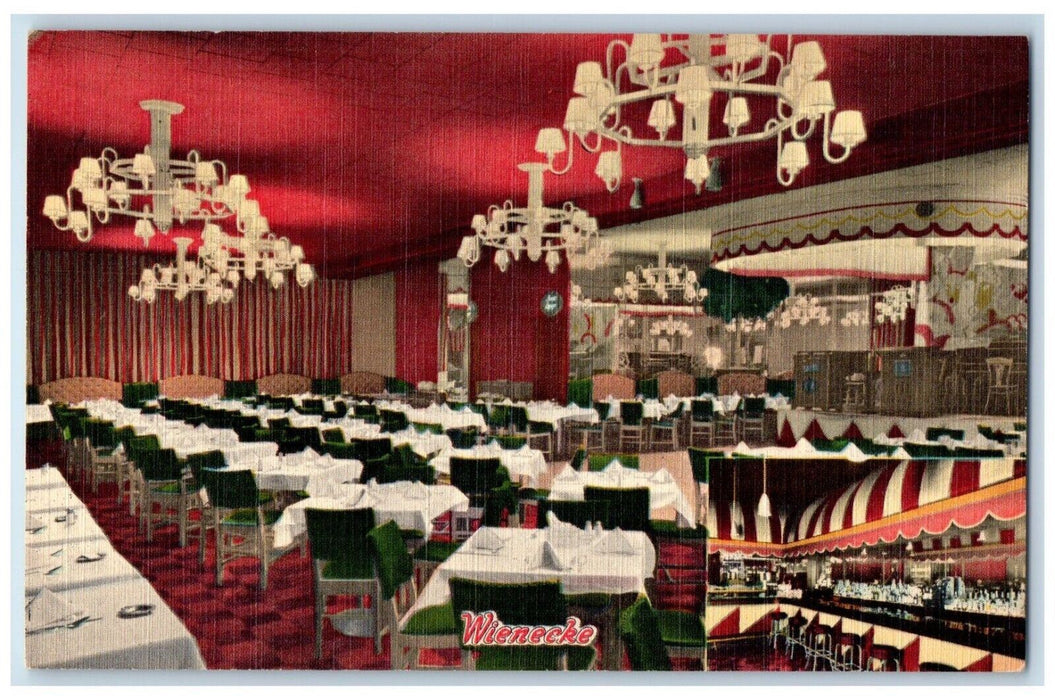 c1960 Wienecke Show Spot Interior Restaurant Yorkville New York City NY Postcard