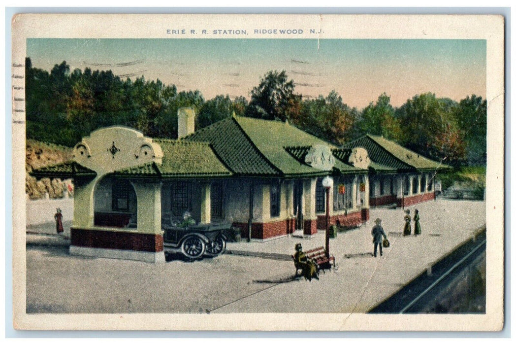 1930 Erie Rail Road Station Exterior Building Ridgewood New Jersey NJ Postcard