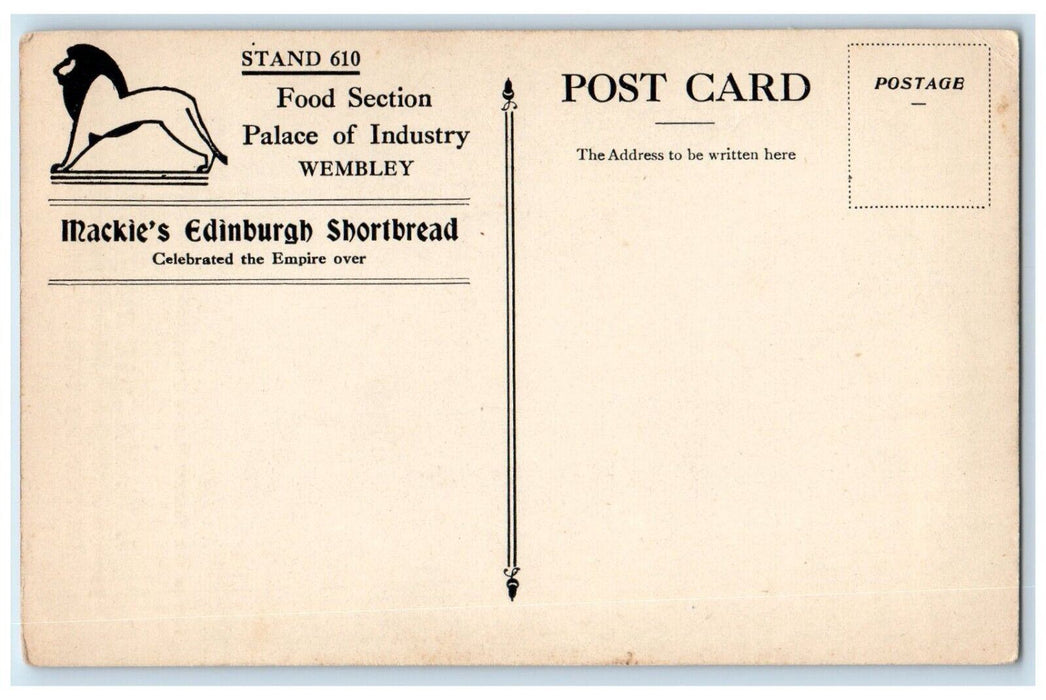 c1950 Mackie Sons Edinburgh Shortbread Food Section Palace Industry SC Postcard