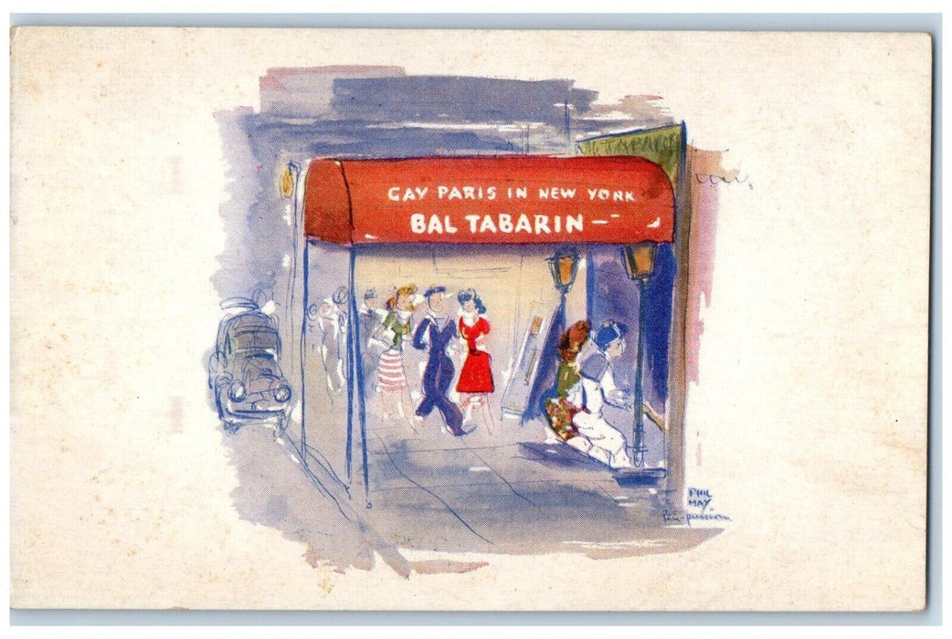 c1950 Bal Tabarin West Street Deluxe French West Broadway New York NY Postcard