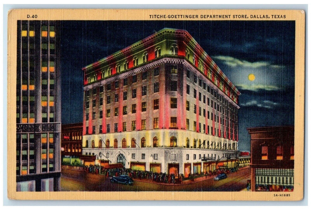 c1940 Titche Goettinger Department Store Exterior Building Dallas Texas Postcard