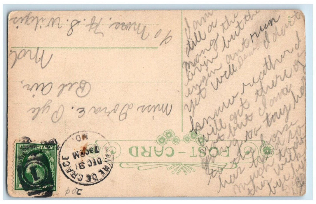 1912 Girl On The Knee Two On The Phone Havre de Grace Maryland MD Postcard