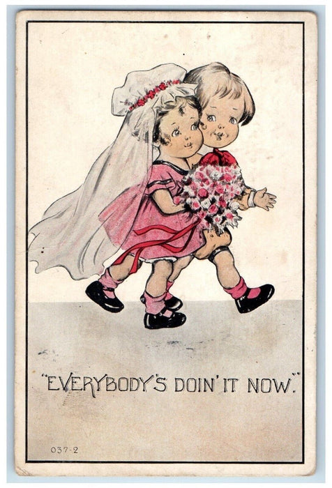 1915 Children Wedding Everybody's Doin It Now Karthaus Pennsylvania PA Postcard