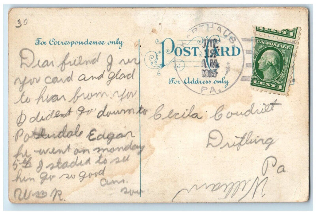 1915 Children Wedding Everybody's Doin It Now Karthaus Pennsylvania PA Postcard