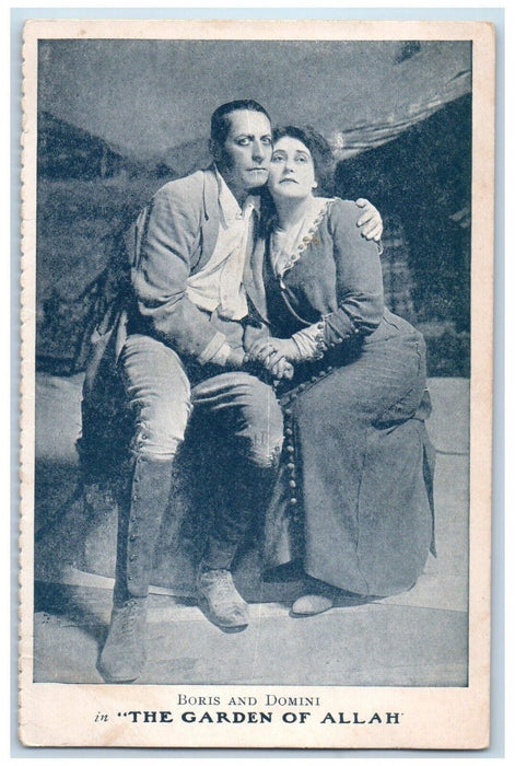 c1910's Boris And Domini In The Garden Of Allah Unposted Antique Postcard
