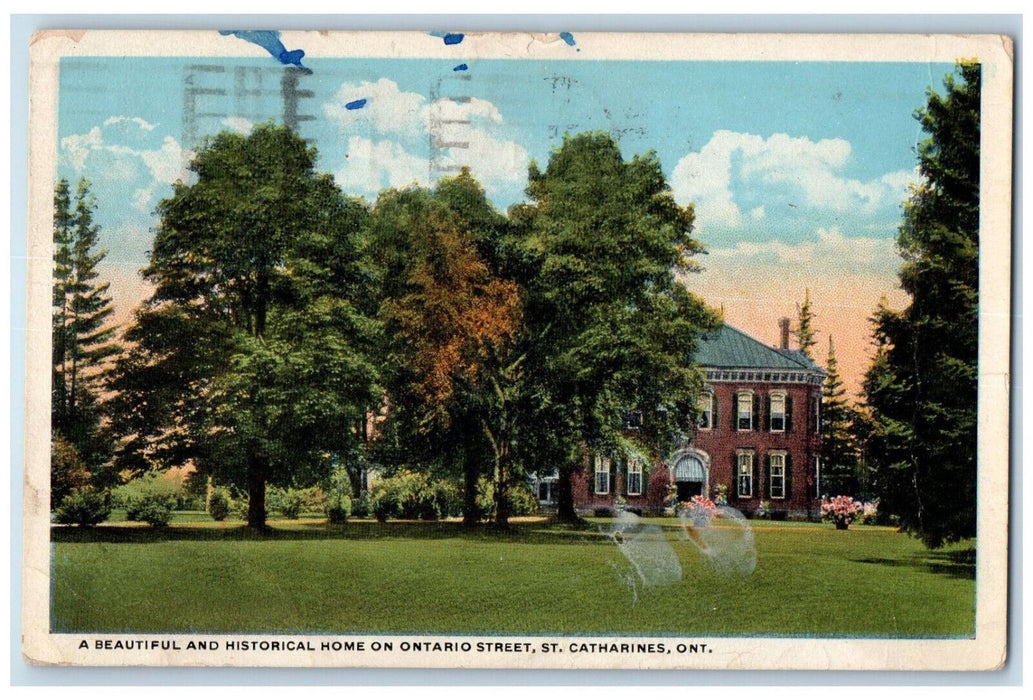 1928 Historical Home on Ontario Street St. Catharines Ontario Canada Postcard