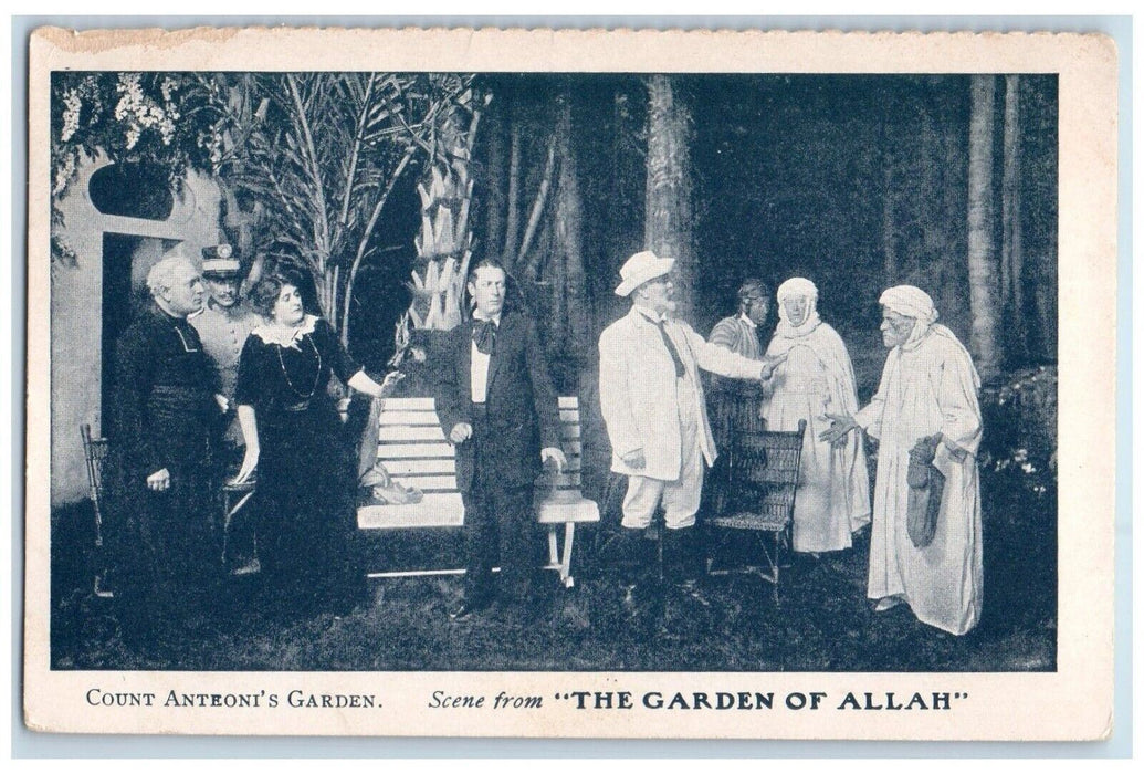 c1910's Count Anteonis Garden Scene From The Garden Of Allah Antique Postcard