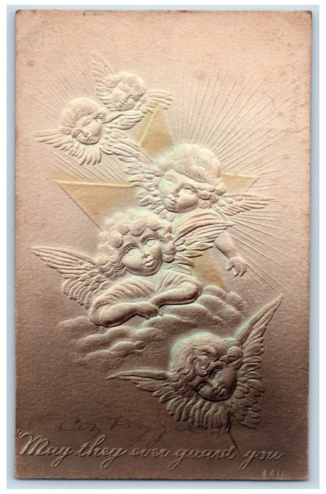 c1910's Holy Angels Heads Star Embossed Lancaster PA Posted Antique Postcard