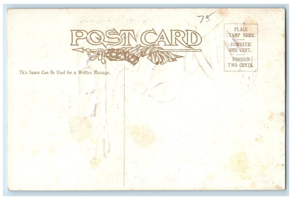 c1910's The Spirit Of The No-Time Speaks Embossed Unposted Antique Postcard