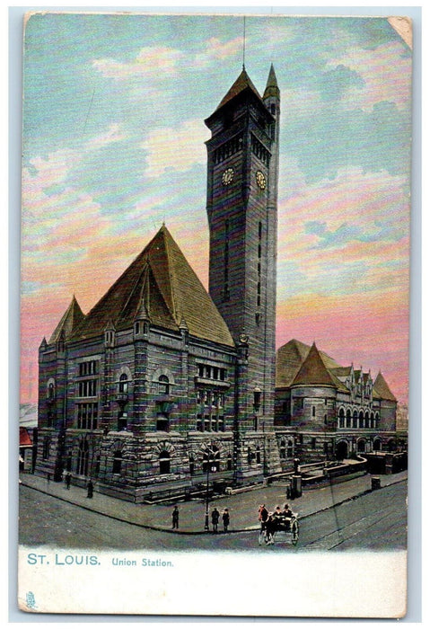 c1905 Union Station Horse Carriage St. Louis Missouri MO Tuck Art Postcard