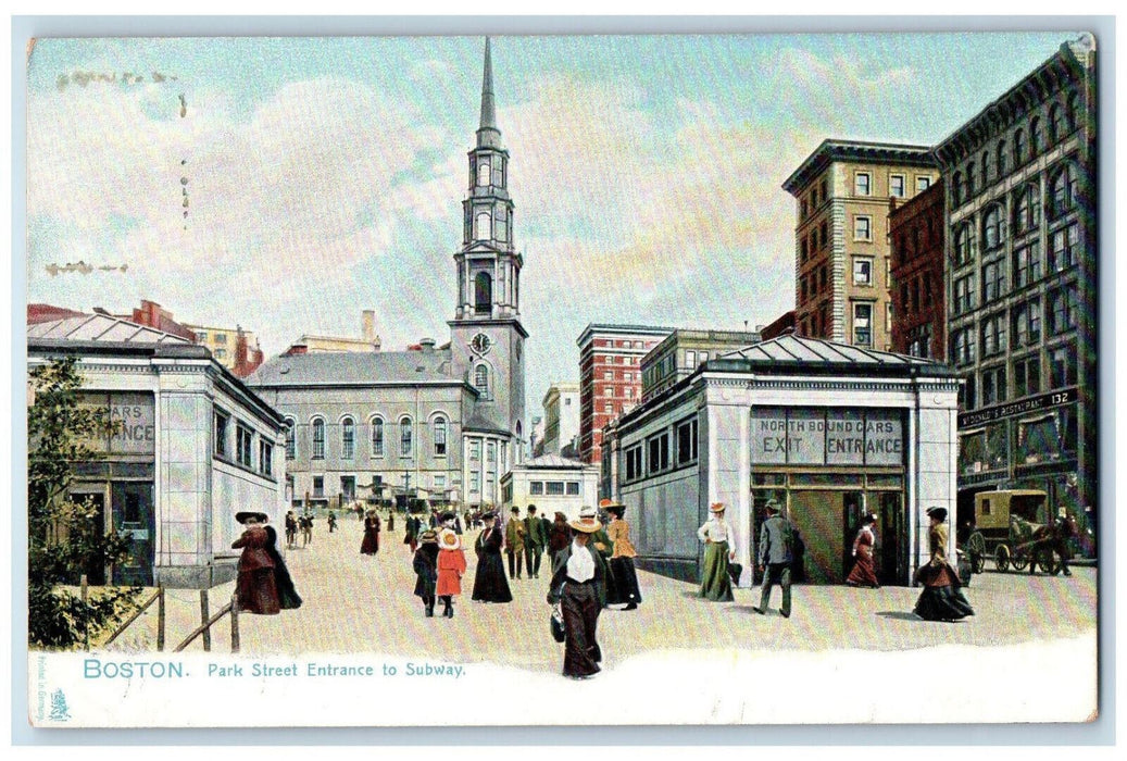 c1905 Park Street Entrance to Subway Boston Massachusetts MA Tuck Art Postcard