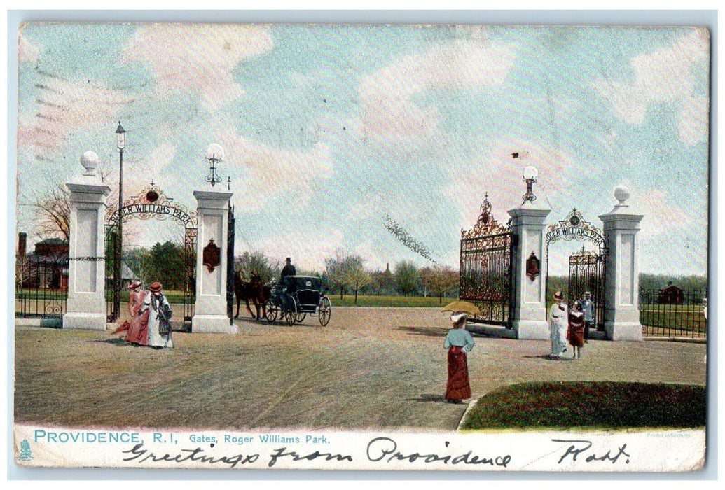 1906 Gates Roger Williams Park Providence Rhode Island RI Tuck Art Postcard