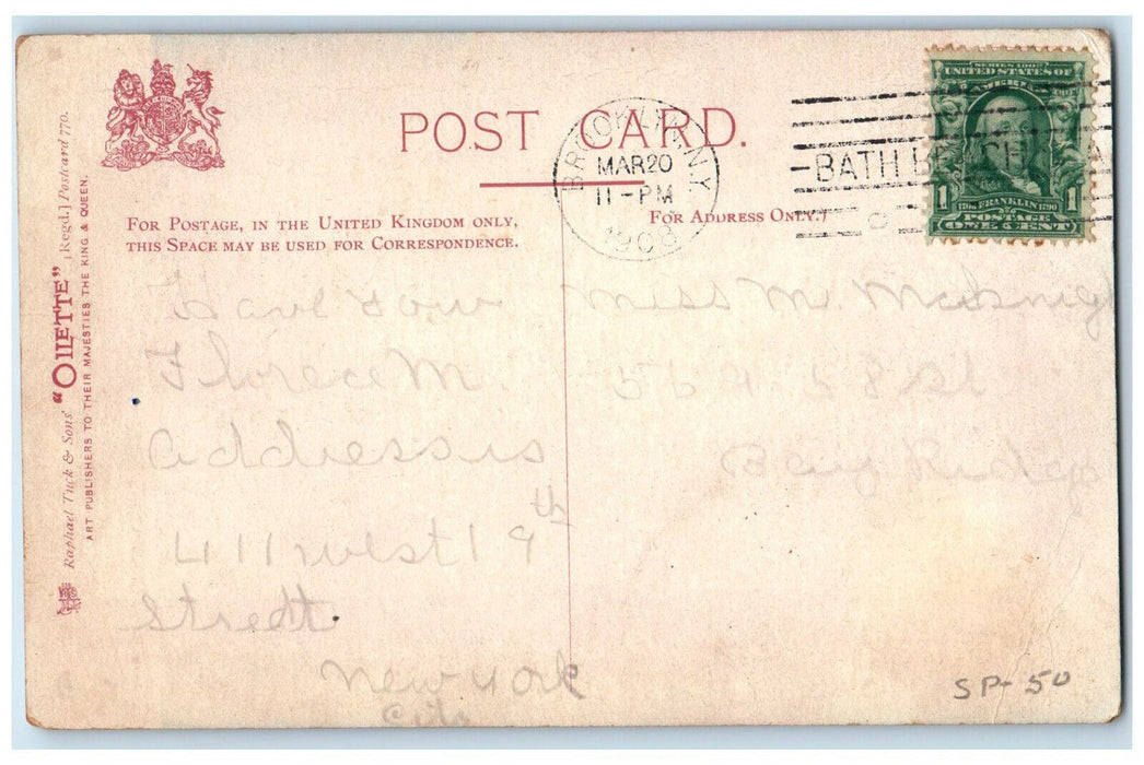 1908 Cleopatra's Needle London England Posted Oilette Tuck Art Postcard