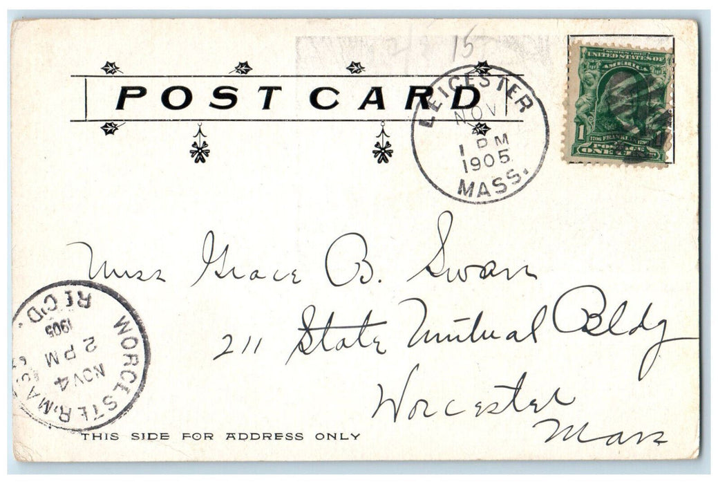 1905 Residence Of Hon. Samuel E. Winslow Leicester Massachusetts MA Postcard