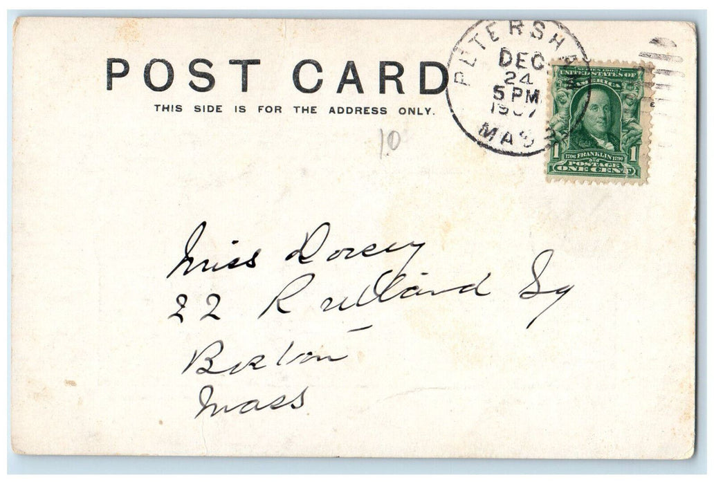 1907 On Drive To Barre Petersham Massachusetts MA, Dirt Road Tree-lined Postcard
