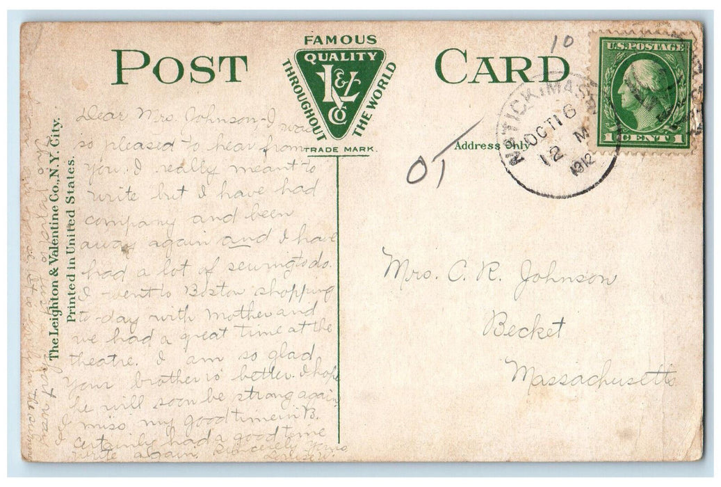 1912 Town Park Point Pines Old Pumping Station Natick Massachusetts MA Postcard