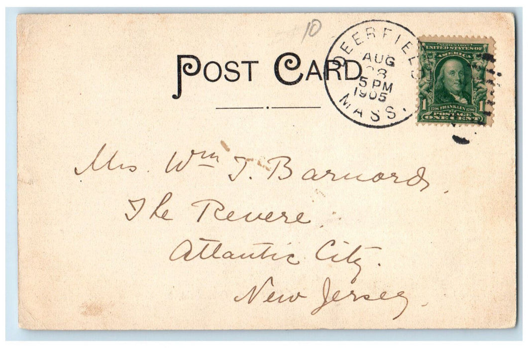 1905 View Of Green River Site Of First Mill Greenfield Massachusetts MA Postcard