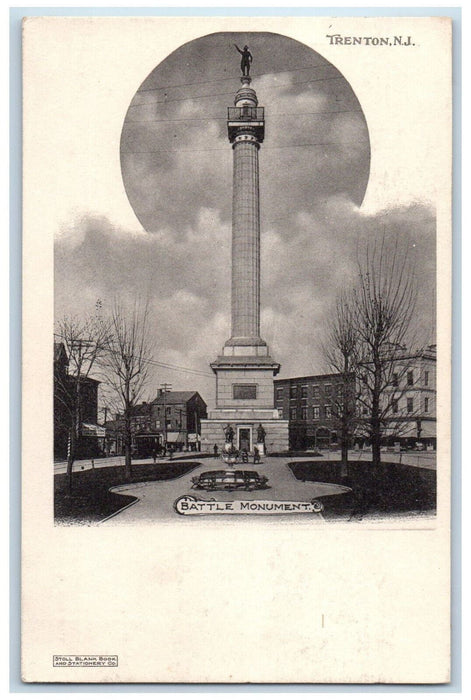 c1905 View Of Battle Monument Statue Trenton New Jersey NJ Antique Postcard