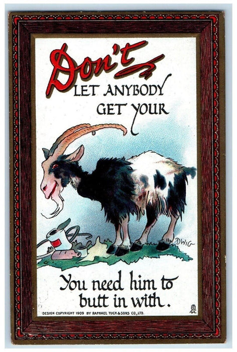 c1910's Goat Embossed Dwig Tuck's Pittsburg Pennsylvania PA Antique Postcard