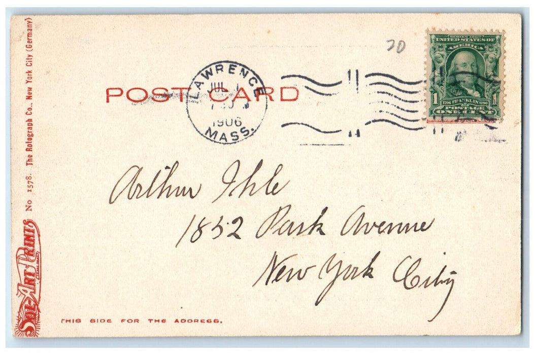 1906 Lowell Textile School Southwick Hall Massachusetts MA Rotograph Postcard