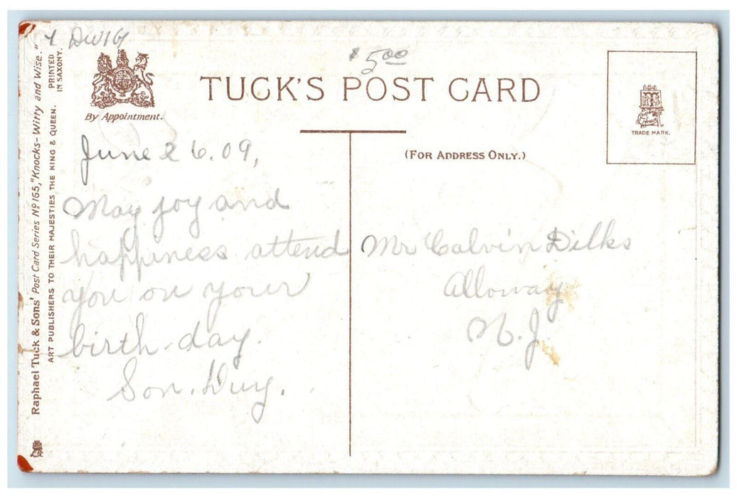 1909 Pipe Cigarette Embossed Dwig Tuck's Alloway New Jersey NJ Antique Postcard
