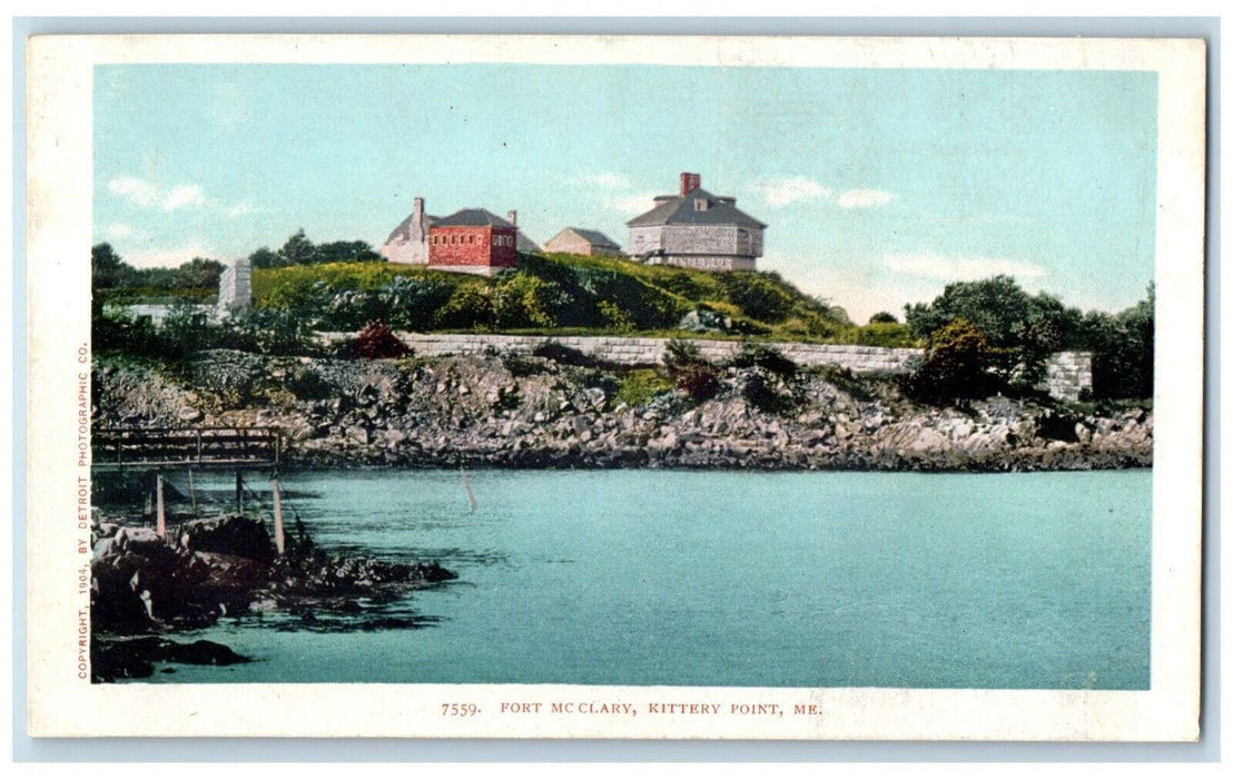 View Of Fort Mc Clary Kittery Point Maine Me Antique Unposted Postcard