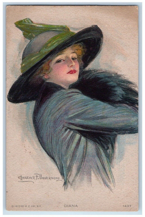 c1910's Pretty Woman Diana Clarence Underwood Amsterdam Netherlands Postcard