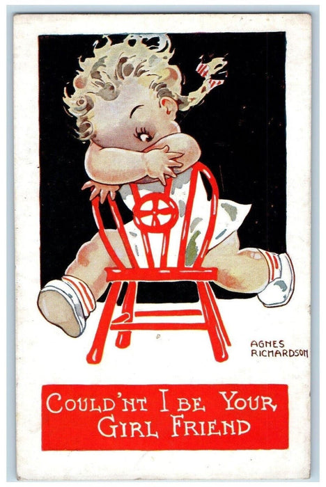 Little Girl Chair Could'nt I Be Your Girl Friend Agnes Richardson Postcard