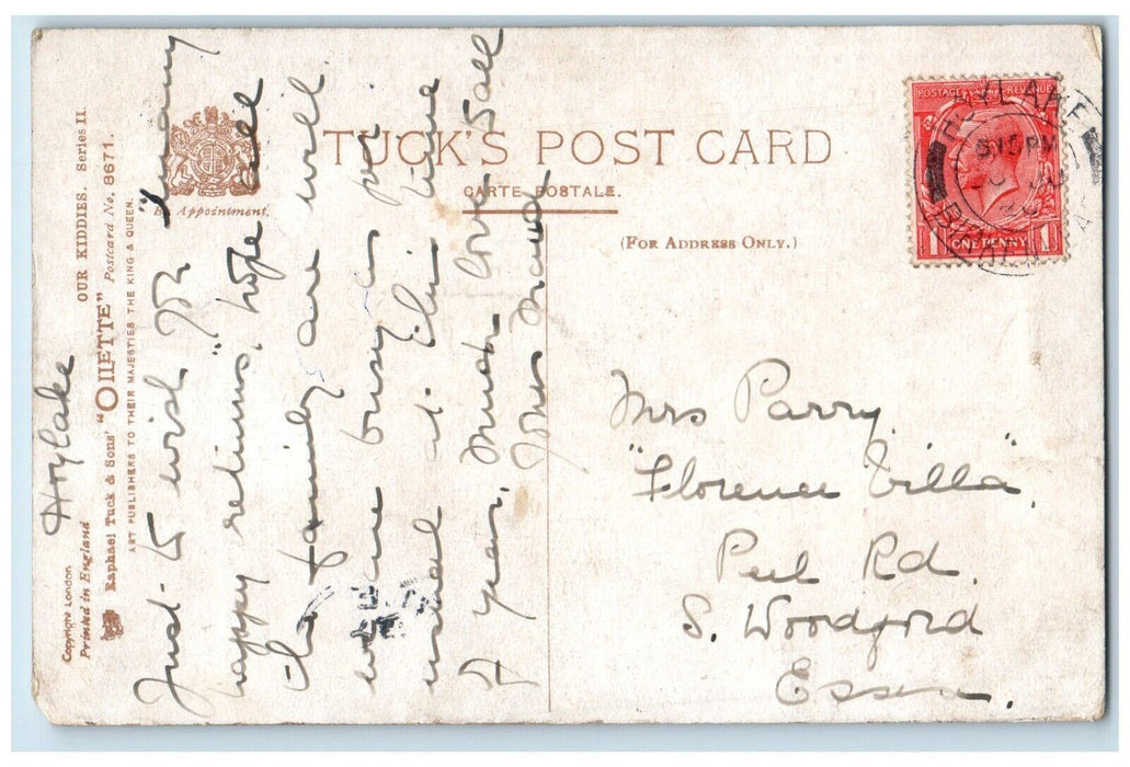 Children I Met Two Bees In A Garden Agnes Richardson Oilette Tuck's Postcard