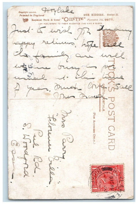 Children I Met Two Bees In A Garden Agnes Richardson Oilette Tuck's Postcard