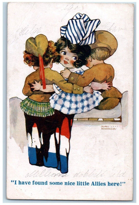 1918 Children I Have Found Some Nice Little Allies Agnes Richardson Postcard