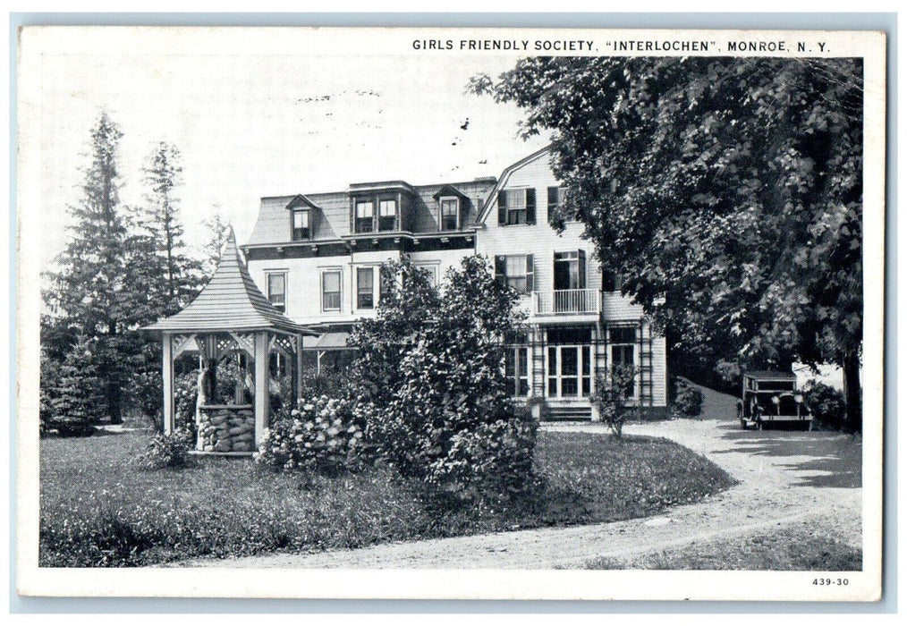 1932 Girls Friendly Society House Interlochen Monroe New York NY Postcard