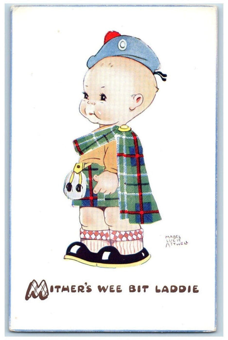 c1910's Little Boy Scottish Kirt Mabel Lucie Attwell Unposted Antique Postcard