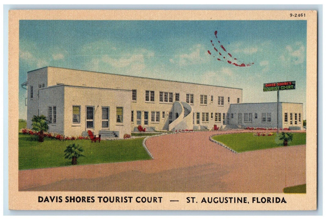 Davis Shores Tourist Court Panoramic View St. Augustine Florida FL Postcard