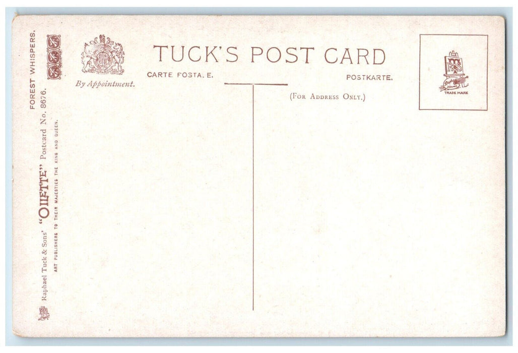 c1910's Little Boy This Was The Spot Forest Whisper Oilette Tuck's Postcard