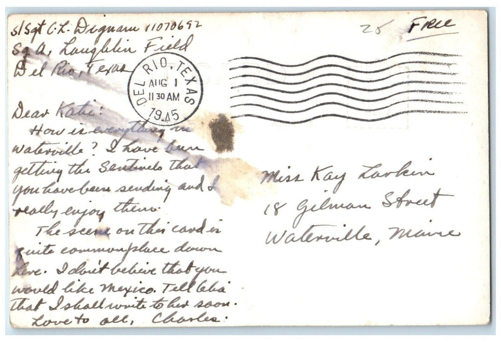 1945 Lippe Del Rio TX Horse Villa Ciudad Acuña Mexico RPPC Posted Photo Postcard