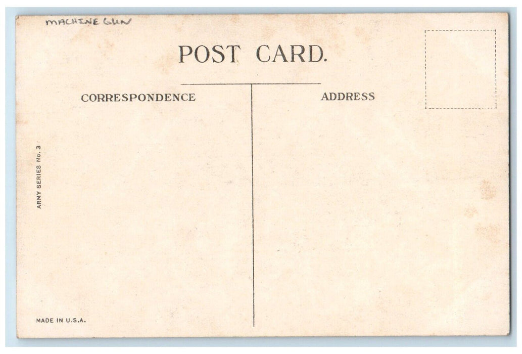 c1910's Military Soldier Machine Gun On Field Unposted Antique Postcard