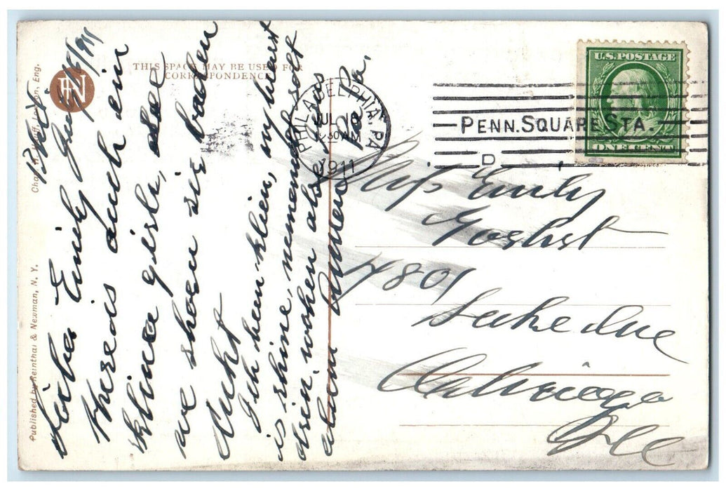 1911 Little Girl Praying Doll Prayer By Burges Johnson Philadelphia PA Postcard