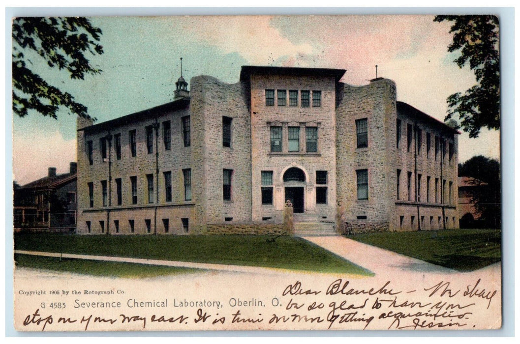 1911 Severance Chemical Laboratory Oberlin Ohio OH Antique Postcard