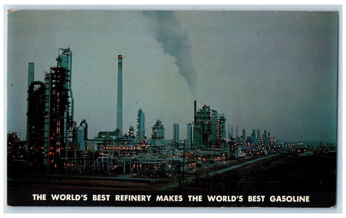 c1950's The World's Best Refinery South of Wilmington Delaware River Postcard