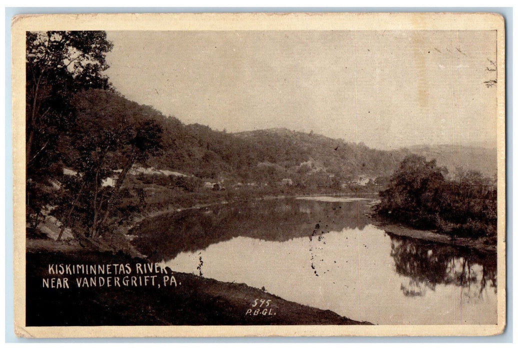1911 Kiskiminnetas River Near Vandergrift Pennsylvania PA Antique Postcard