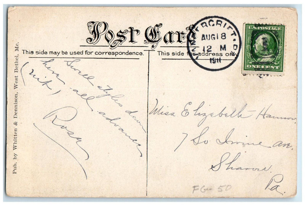 1911 Kiskiminnetas River Near Vandergrift Pennsylvania PA Antique Postcard