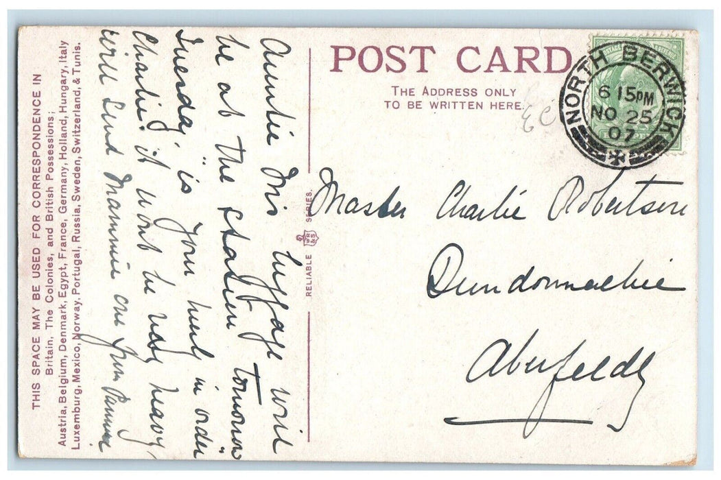 1907 Naughty Child Feather Waking Up Siblings North Berwick Scotland UK Postcard
