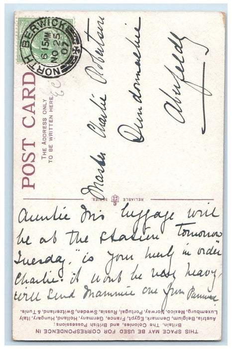 1907 Naughty Child Feather Waking Up Siblings North Berwick Scotland UK Postcard