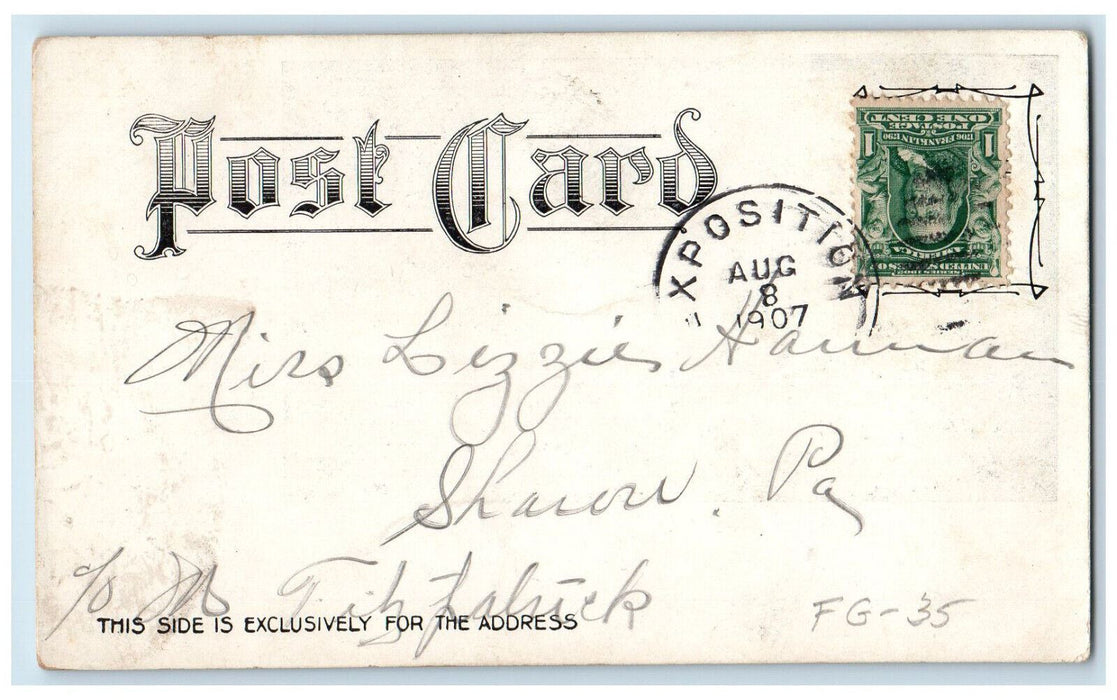 1907 Oh Look Who's Here Boating Conneaut Lake PA Posted Antique Postcard