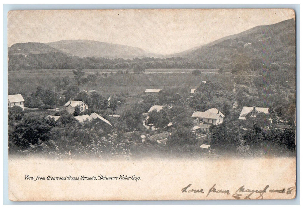 1904 View from Glenwood House Veranda Delaware Water Gap PA Posted Postcard